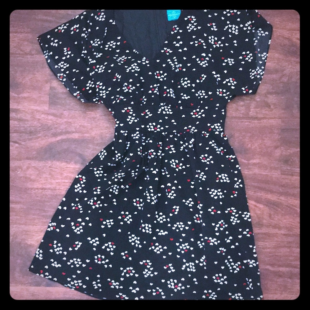 Black dress with hearts